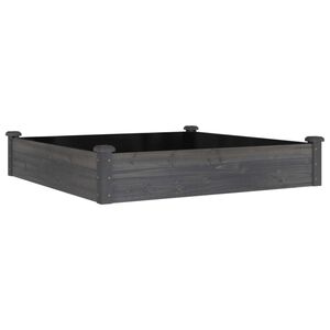 vidaXL Garden Raised Bed with Liner Grey 120x120x25 cm Solid Wood Fir