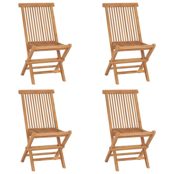 vidaXL 5 Piece Folding Outdoor Dining Set Solid Wood Teak