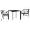 vidaXL Garden Dining Set 5 pcs Black Poly Rattan