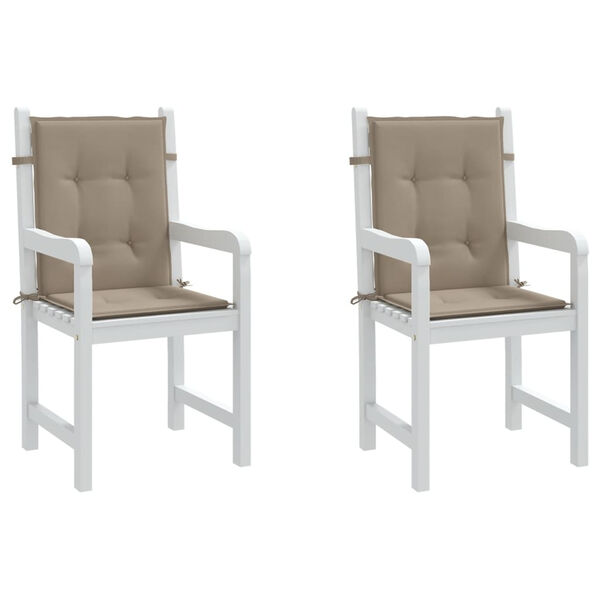 vidaXL Garden Lowback Chair Cushions 2 pcs Taupe 100x50x3 cm Oxford Fabric