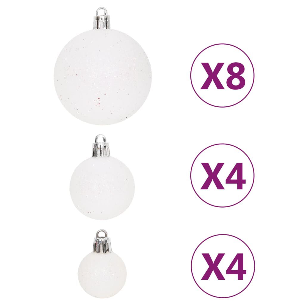 vidaXL 64 Piece Christmas Bauble Set Red and White
