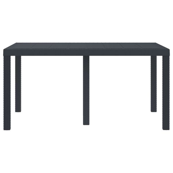 vidaXL Garden Table Anthracite 150 x 100 x 73 cm Poly Rattan