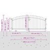 vidaXL Garden Gate with Lock Grey 125 x 300 cm Steel
