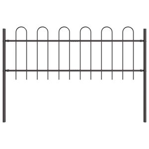vidaXL Garden Fence Grey 1.7 x 0.6 m Powder-coated steel