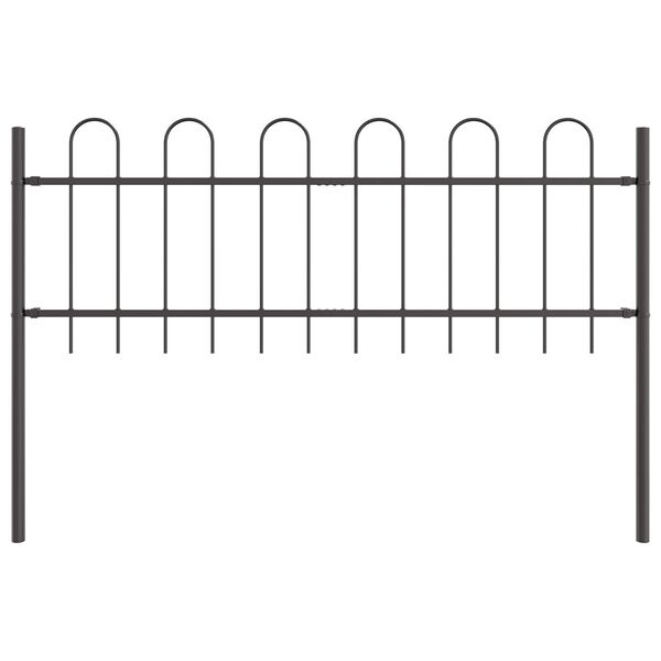 vidaXL Garden Fence Grey 1.7 x 0.6 m Powder-coated steel