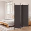 vidaXL 3-Panel Room Divider Brown 150x200 cm Fabric