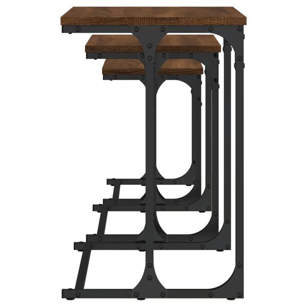 vidaXL Nesting Coffee Tables 3 pcs Brown Oak Engineered Wood
