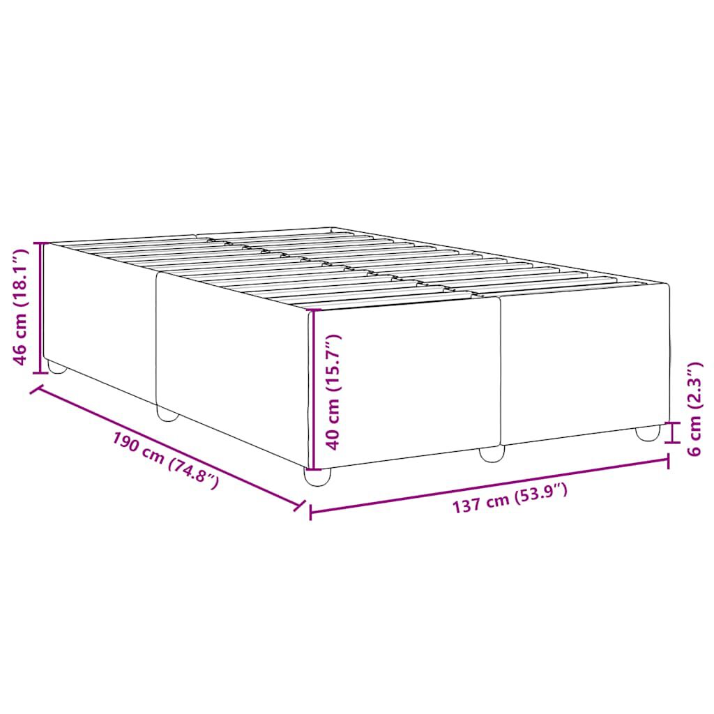 vidaXL Bed Frame without Mattress Light Grey Full Fabric