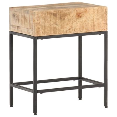 vidaXL Side Table 40x30x50 cm Solid Rough Mango Wood