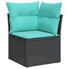 vidaXL 10 Piece Garden Sofa Set with Cushions Black Poly Rattan