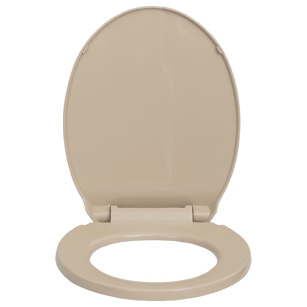vidaXL Soft-Close Toilet Seat Quick Release Beige Oval