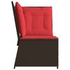 vidaXL Garden Sofa Corner with Cushions Brown Poly Rattan