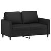vidaXL 2 Piece Sofa Set with Cushions Black Faux Leather