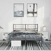 vidaXL Metal Bed Frame without Mattress with Footboard Black 135x190cm
