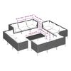 vidaXL 13 Piece Garden Lounge Set with Cushions Poly Rattan Dark Grey