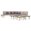 vidaXL 7-Seater Garden Lounge Set with Cushions Solid Acacia Wood Brown