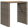 vidaXL Garden Bar Table with Acacia Wood Top Grey 105x80x110 cm Poly Rattan
