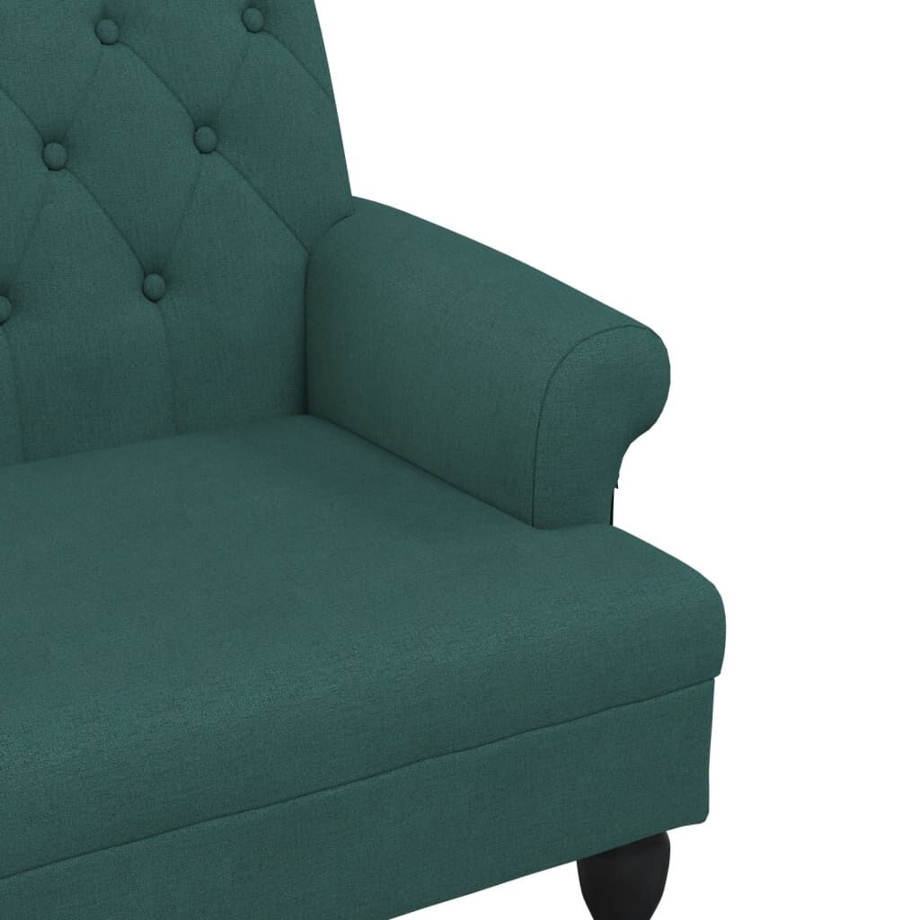 vidaXL Bench with Backrest Dark Green 120x62x75.5 cm Fabric