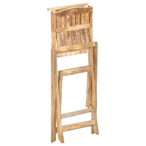 vidaXL Folding Outdoor Bar Chairs 2 pcs Solid Mango Wood