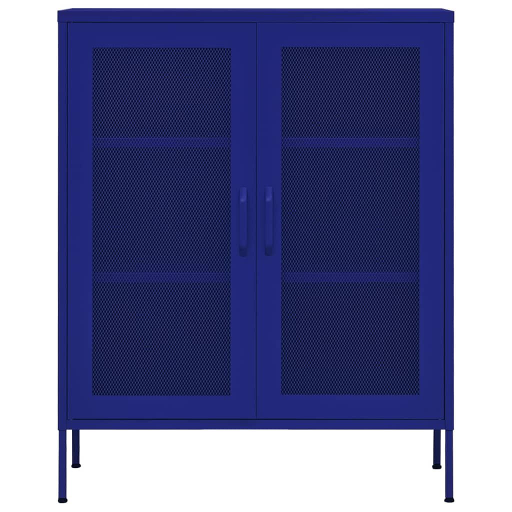 vidaXL Storage Cabinet Navy Blue 80x35x101.5 cm Steel