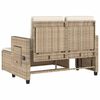 vidaXL Reclining Garden Bench with Cushions Beige Poly Rattan