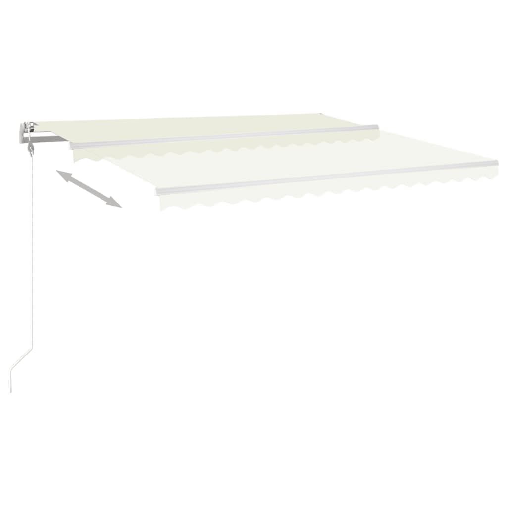 vidaXL Manual Retractable Awning with Posts 4x3 m Cream