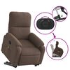 vidaXL Stand up Massage Recliner Chair Brown Microfibre Fabric