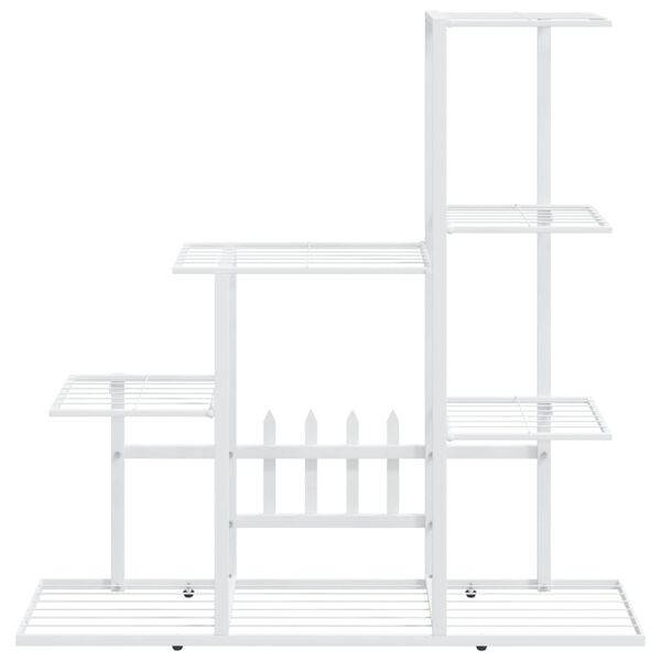vidaXL Flower Stand 94.5x25x88 cm White Metal