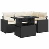 vidaXL 5 Piece Garden Sofa Set with Cushions Black Poly Rattan