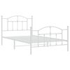 vidaXL Metal Bed Frame without Mattress with Footboard White 100x200cm