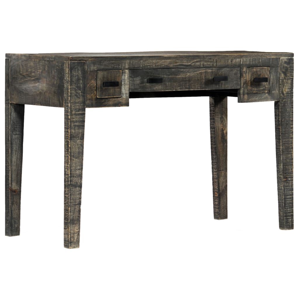 vidaXL Desk Black 110x50x75 cm Solid Mango Wood