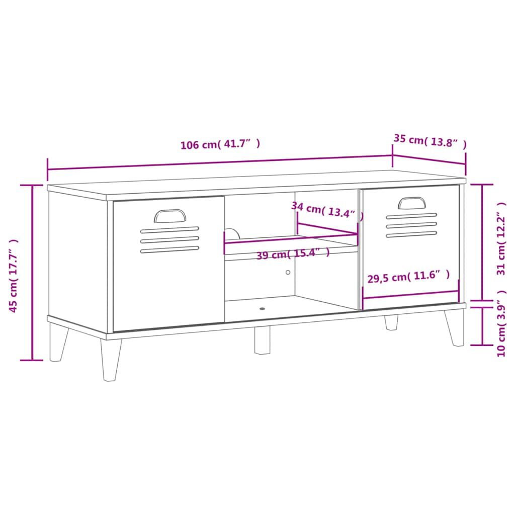 vidaXL Shoe Bench VIKEN White 106x35x45 cm Engineered Wood