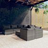 vidaXL 8 Piece Garden Lounge Set with Cushions Grey Poly Rattan