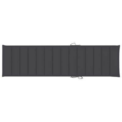 vidaXL Sun Loungers 2 pcs with Anthracite Cushion Solid Teak Wood