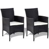 vidaXL Garden Sofa Set 7 Pieces Poly Rattan Black and Cream White