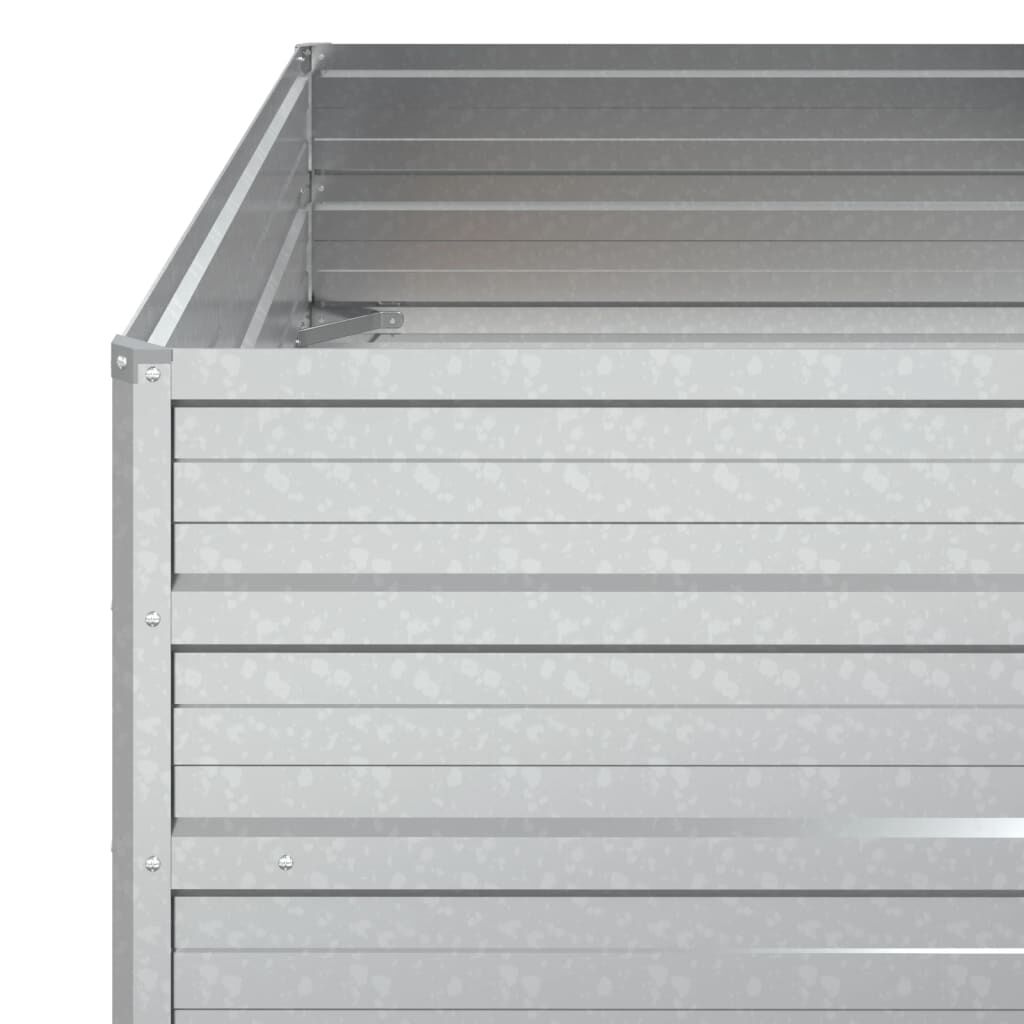 vidaXL Garden Raised Bed 100x100x45 cm Galvanized Steel Silver