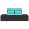 vidaXL Garden Sofa with Cushion 184 x 62 x 69 cm Poly Rattan