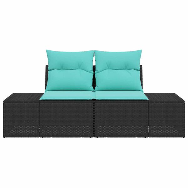 vidaXL Garden Sofa with Cushion 184 x 62 x 69 cm Poly Rattan