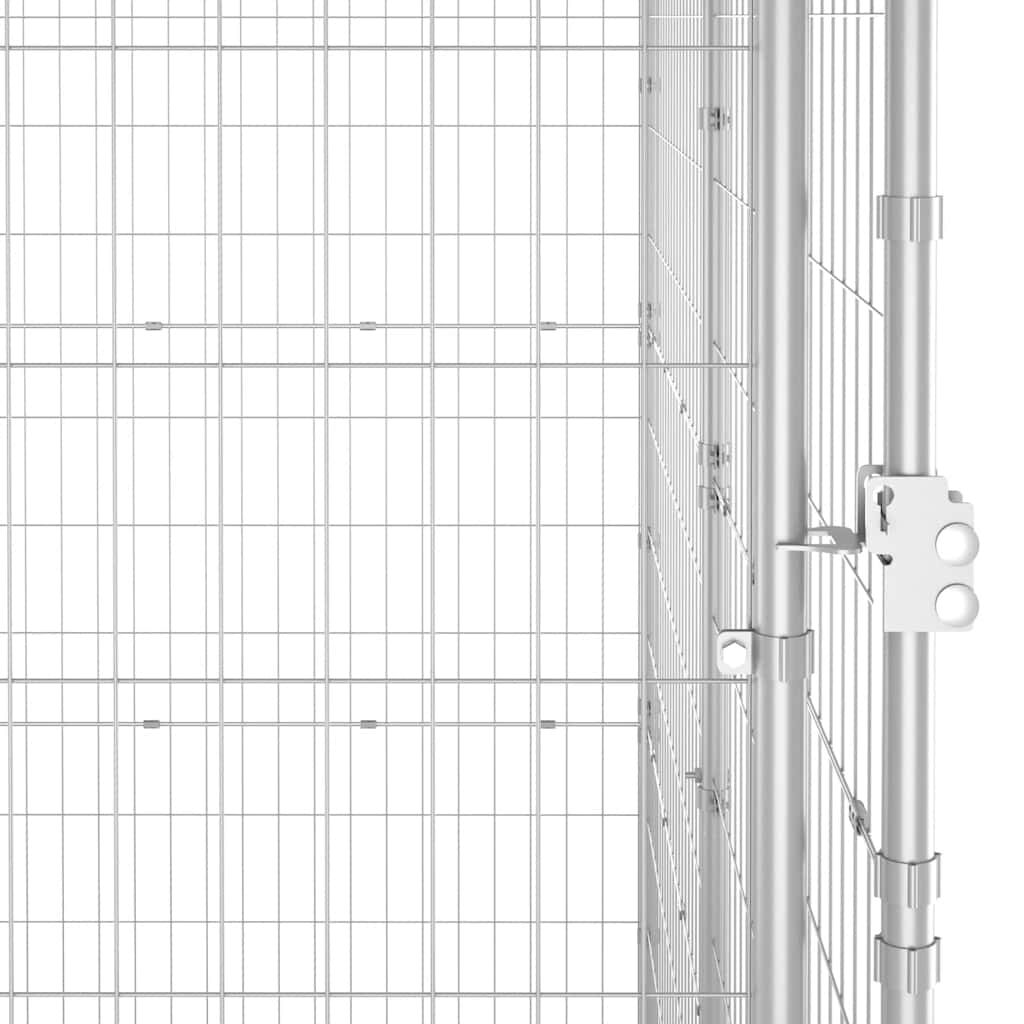 vidaXL Outdoor Dog Kennel Galvanised Steel 110x220x180 cm