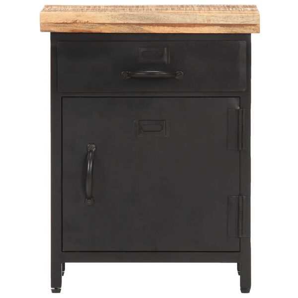 vidaXL Bedside Cabinet 40x30x52 cm Rough Mango Wood