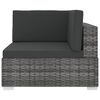 vidaXL Sectional Corner Chair with Cushions Poly Rattan grey