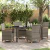 vidaXL Garden Dining Set 5 pcs Grey Poly Rattan