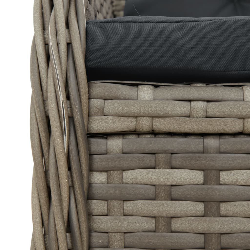 vidaXL Reclining Garden Chairs 2 pcs Grey Poly Rattan