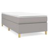vidaXL Box Spring Bed with Mattress Light Grey 100x190 cm Twin Fabric