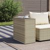 vidaXL Garden Side Table with Glass Top Light Grey 58x27.5x55 cm Poly Rattan