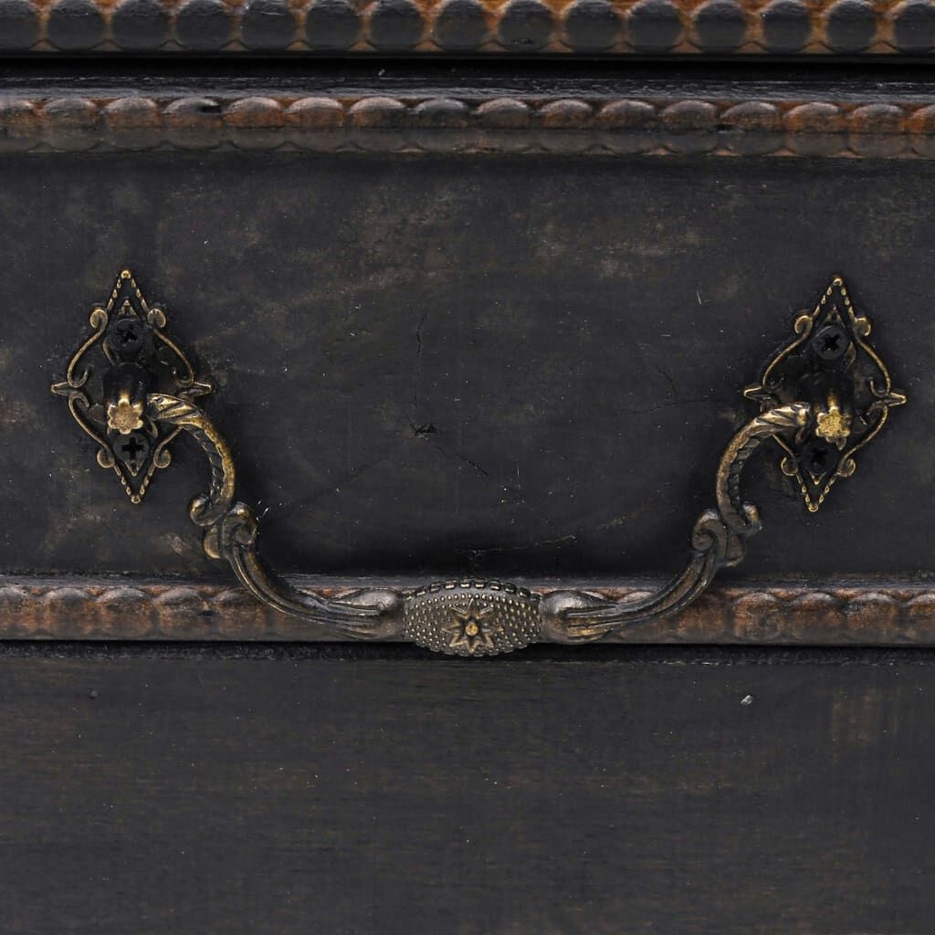 vidaXL Wooden Treasure Chest Large Black