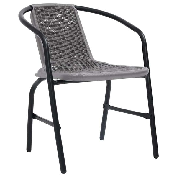 vidaXL Garden Chairs 2 pcs Plastic Rattan and Steel 110 kg