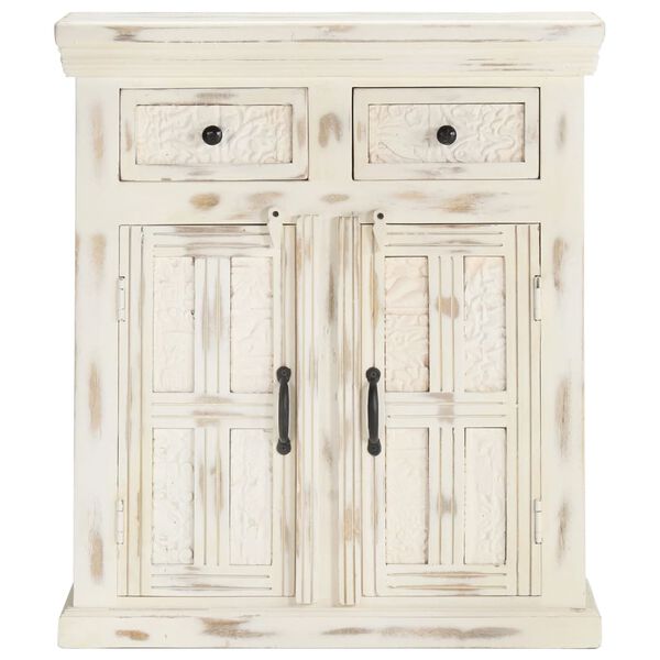 vidaXL Sideboard White 65x30x75 cm Solid Mango Wood