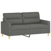 vidaXL 2 Piece Sofa Set with Cushions Dark Grey Fabric