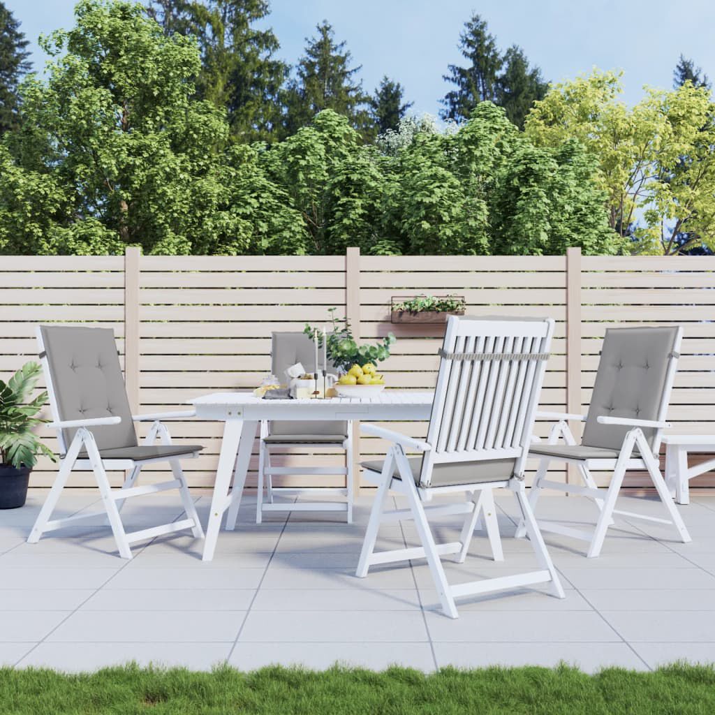 vidaXL Garden Highback Chair Cushions 4 pcs Grey 120x50x3 cm Fabric